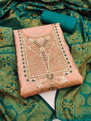 embroidered unstitched dress material 1