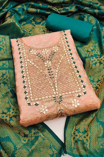 embroidered unstitched dress material