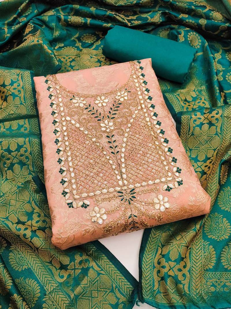 embroidered unstitched dress material