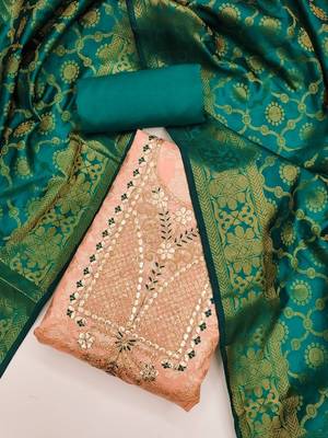 embroidered unstitched dress material 2