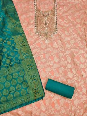embroidered unstitched dress material 5
