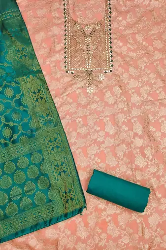embroidered unstitched dress material