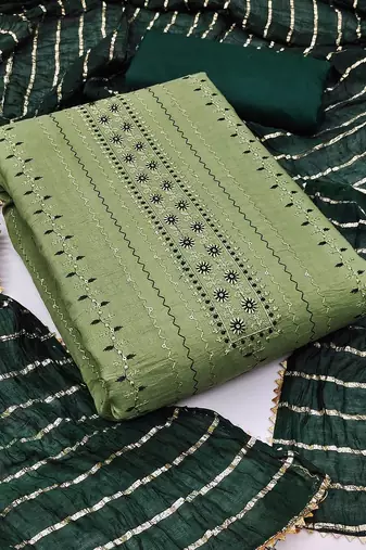 embroidered unstitched dress material