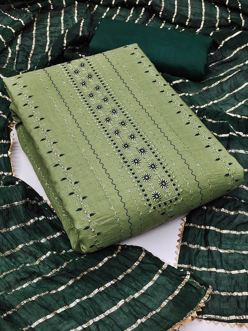 embroidered unstitched dress material