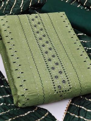embroidered unstitched dress material 2