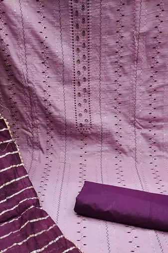 ethnic motifs embroidered unstitched dress material