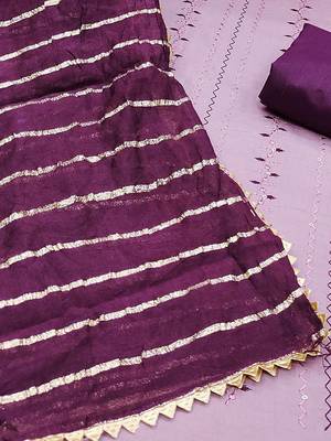 ethnic motifs embroidered unstitched dress material 5