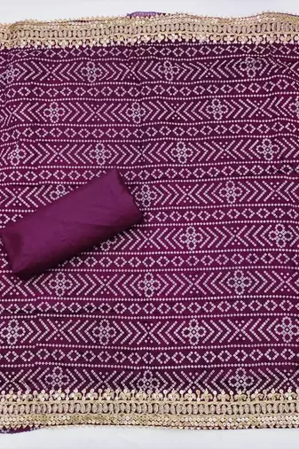printed art silk unstitched dress material