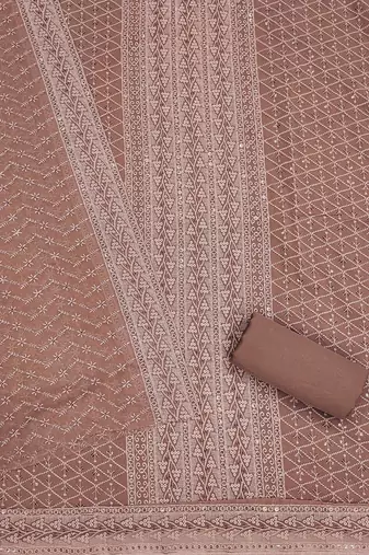 geometric embroidered sequinned unstitched dress material