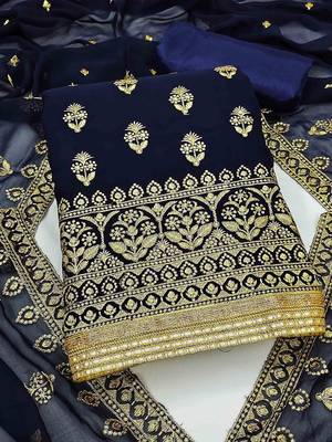embroidered unstitched dress material 1