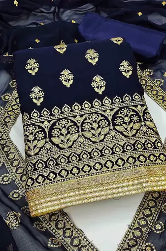 embroidered unstitched dress material