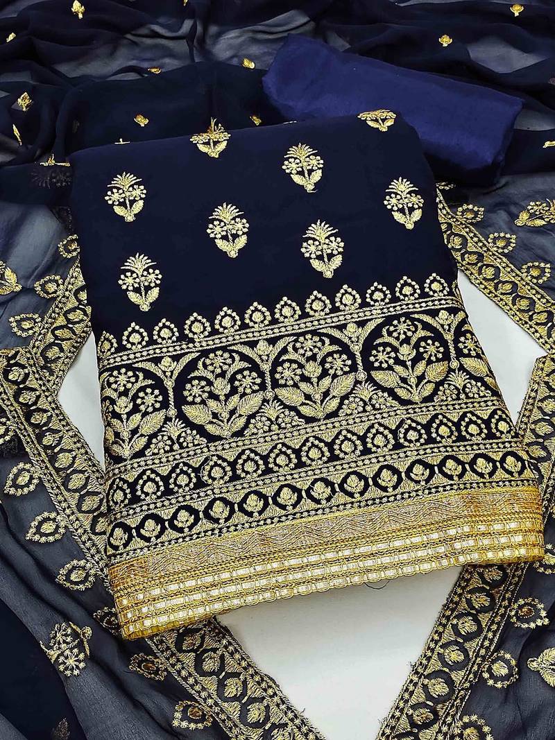 embroidered unstitched dress material