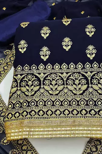 embroidered unstitched dress material