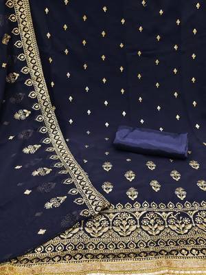 embroidered unstitched dress material 3