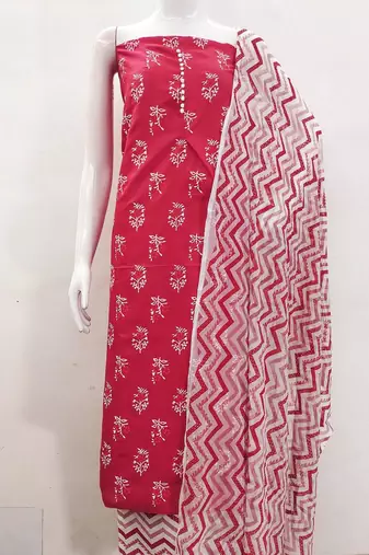 floral printed cotton unstitched dress material