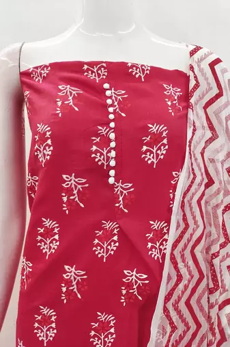 floral printed cotton unstitched dress material