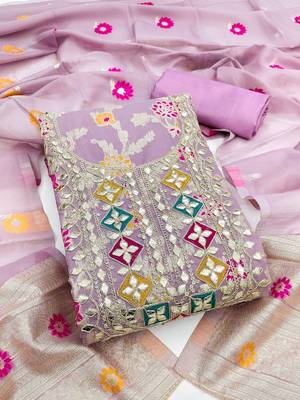 embroidered unstitched dress material 1