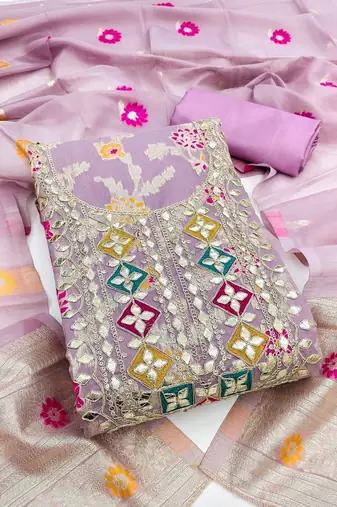 embroidered unstitched dress material