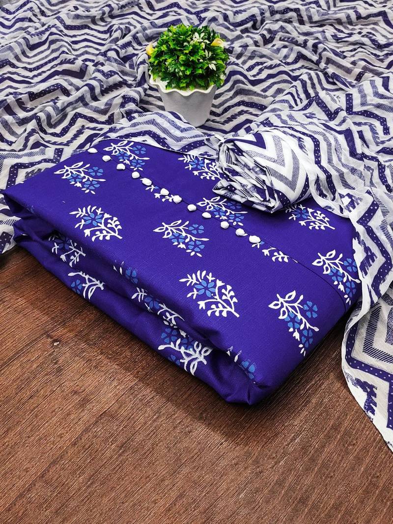 ethnic motifs printed unstitched dress material