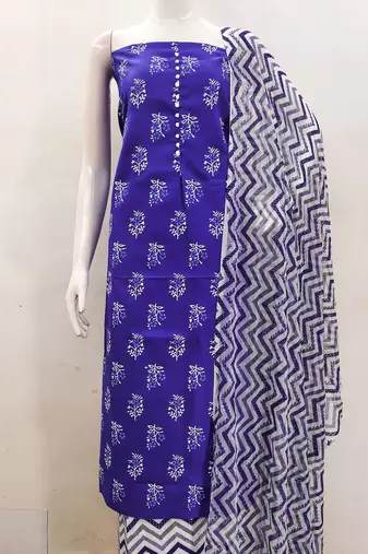 ethnic motifs printed unstitched dress material