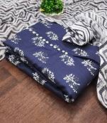 floral printed slub cotton unstitched dress material
