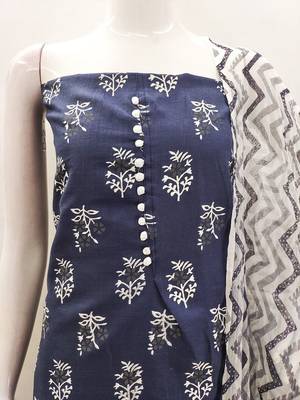 floral printed slub cotton unstitched dress material 5