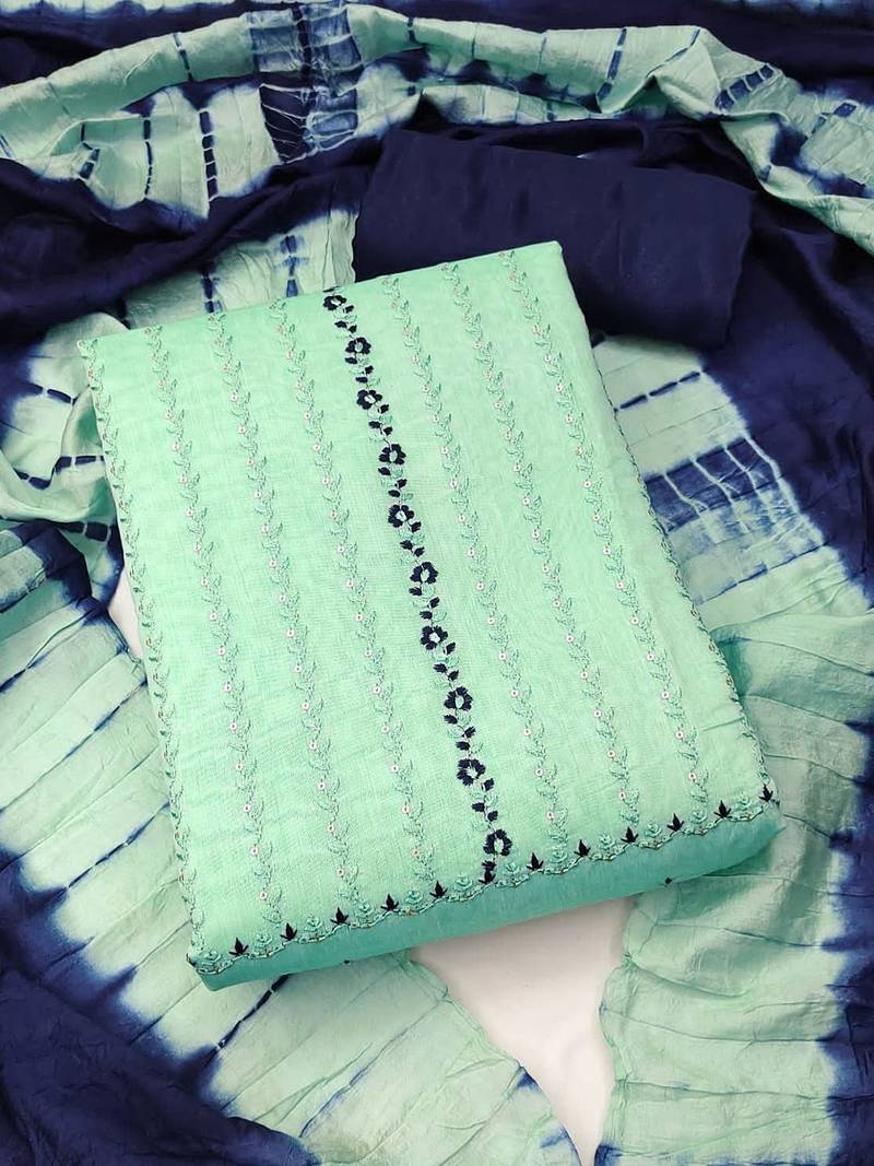 embroidered unstitched dress material