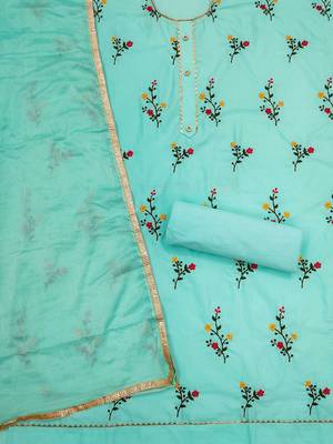 embroidered unstitched dress material 3