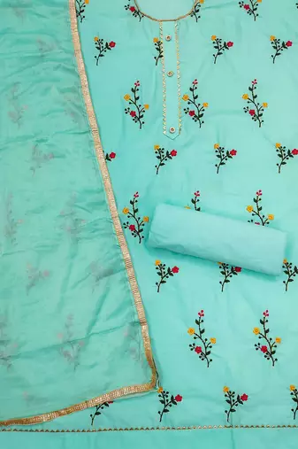 embroidered unstitched dress material