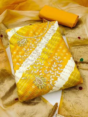 leheriya embellished unstitched dress material 2