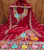 ethnic motifs embroidered silk georgette unstitched dress material