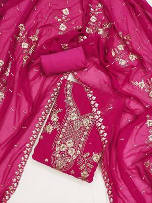 ethnic motifs embroidered beads and stones unstitched dress material 1