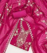 ethnic motifs embroidered beads and stones unstitched dress material