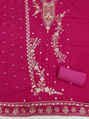 ethnic motifs embroidered beads and stones unstitched dress material 3