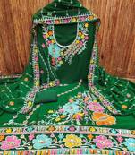 ethnic motifs embroidered silk georgette sequinned unstitched dress material
