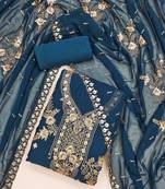 ethnic motifs embroidered beads and stones unstitched dress material