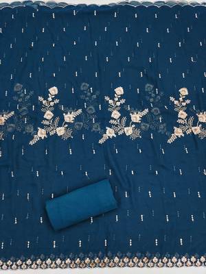 ethnic motifs embroidered beads and stones unstitched dress material 4