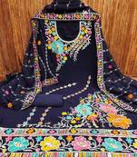 ethnic motifs embroidered silk georgette unstitched dress material