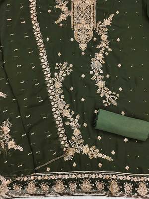 ethnic motifs embroidered beads and stones unstitched dress material 3