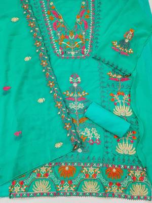 ethnic motifs embroidered unstitched dress material 3