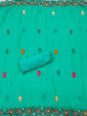ethnic motifs embroidered unstitched dress material 4