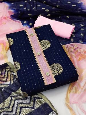embroidered unstitched dress material 1