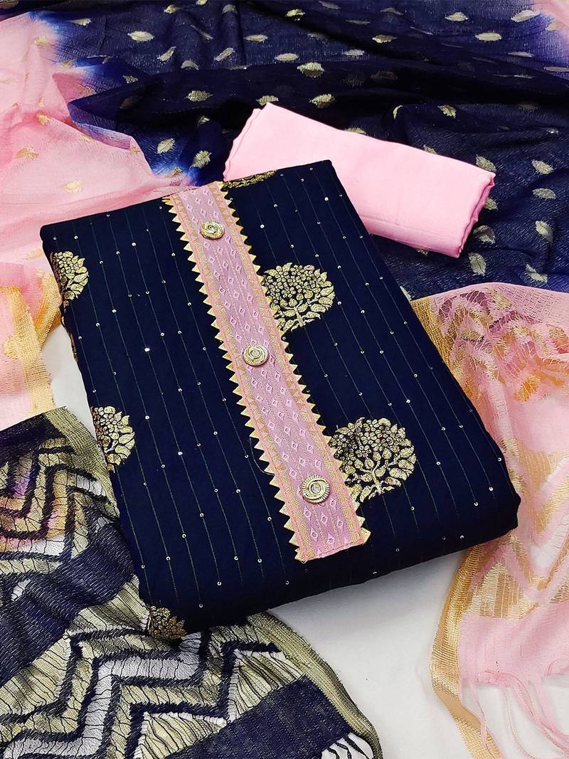 embroidered unstitched dress material