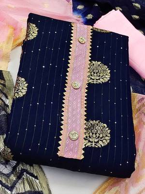 embroidered unstitched dress material 2