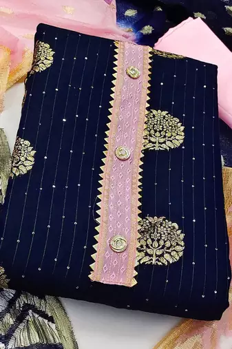 embroidered unstitched dress material