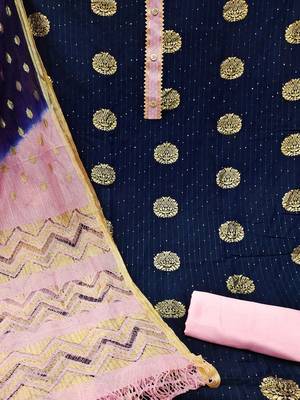 embroidered unstitched dress material 3