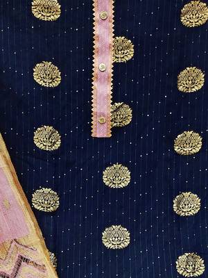 embroidered unstitched dress material 4