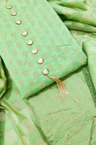 unstitched banarasi dress material