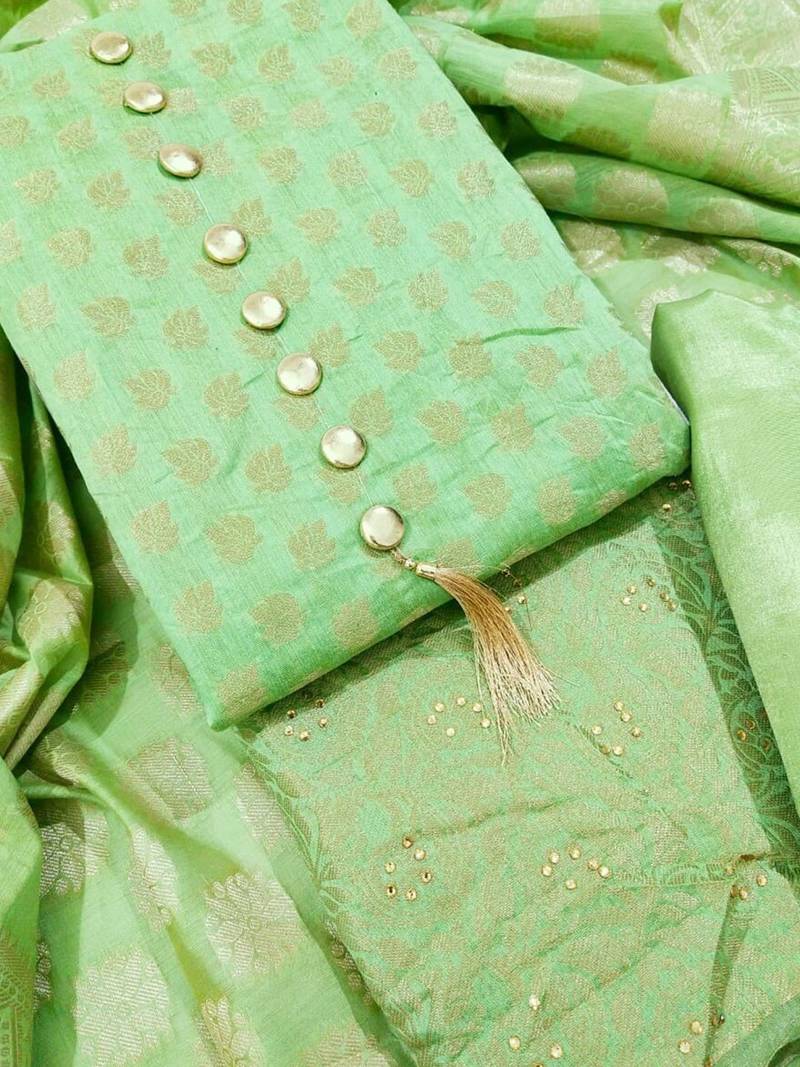 unstitched banarasi dress material