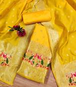 ethnic motifs woven design zari unstitched dress material